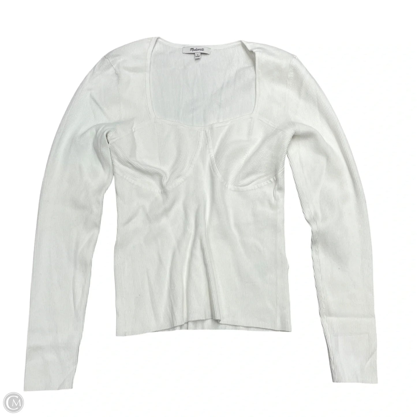Top Long Sleeve By Madewell In White, Size: L