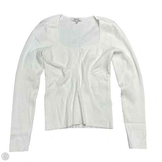 Top Long Sleeve By Madewell In White, Size: L