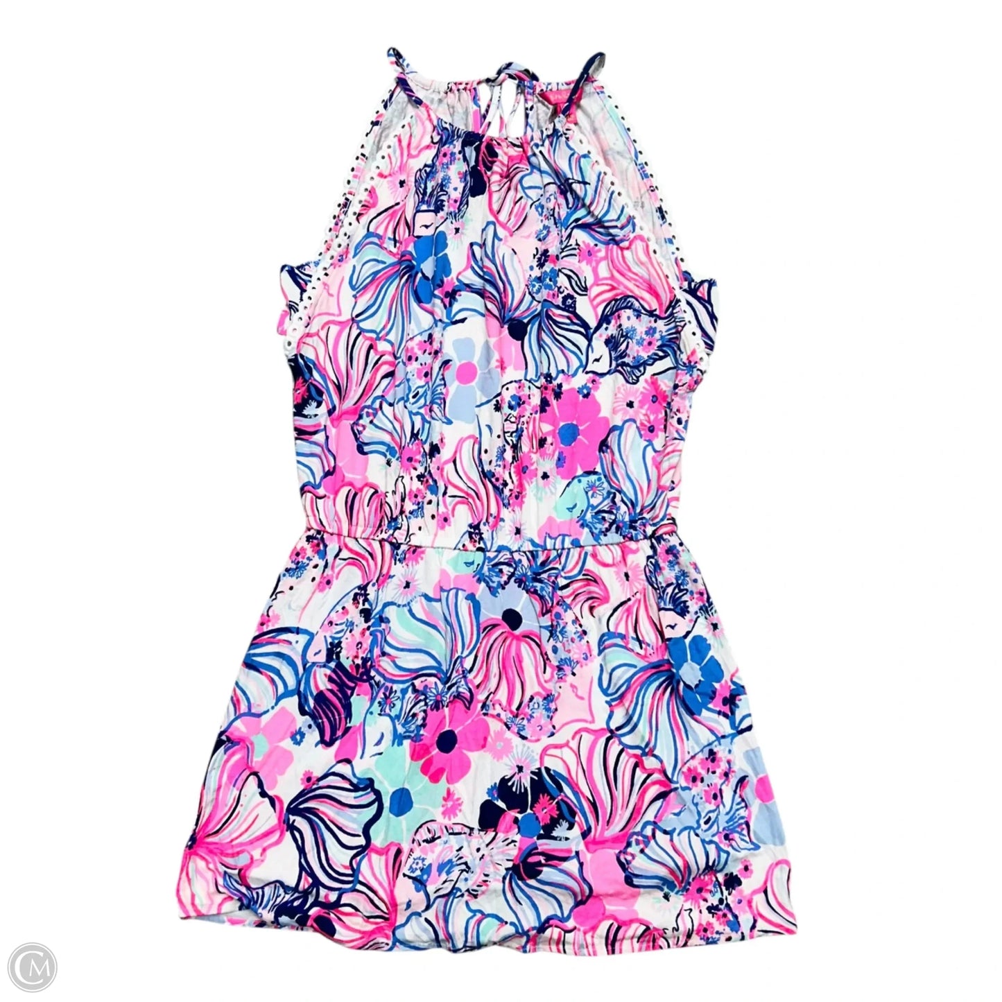 Romper Designer By Lilly Pulitzer In Blue & Pink, Size: M