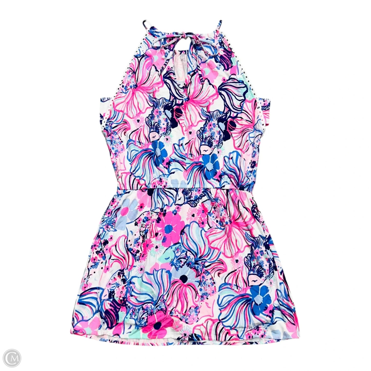 Romper Designer By Lilly Pulitzer In Blue & Pink, Size: M