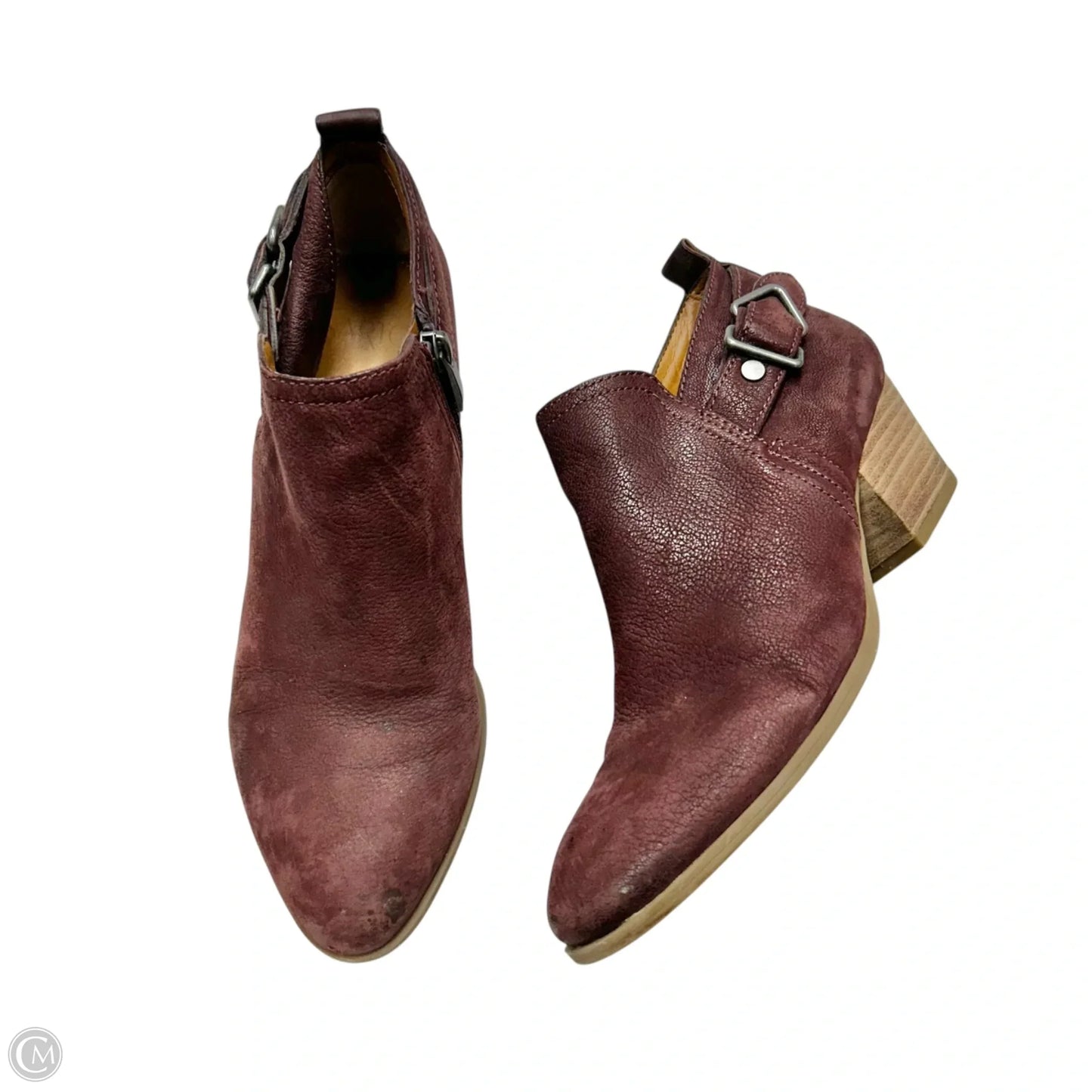 Boots Ankle Heels By Franco Sarto In Maroon, Size: 8