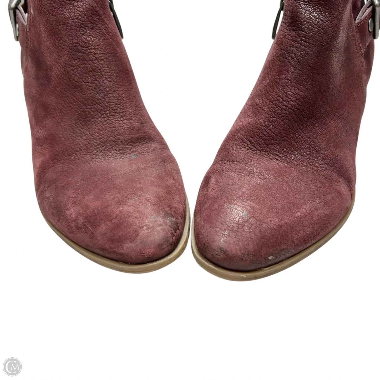 Boots Ankle Heels By Franco Sarto In Maroon, Size: 8