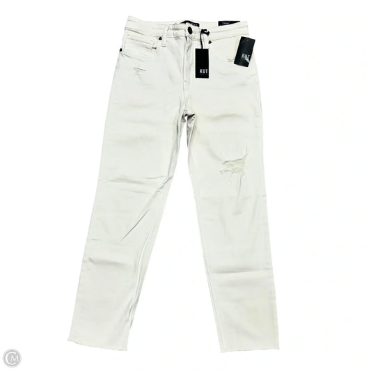 Jeans Straight By Kut In Cream Denim, Size: 2