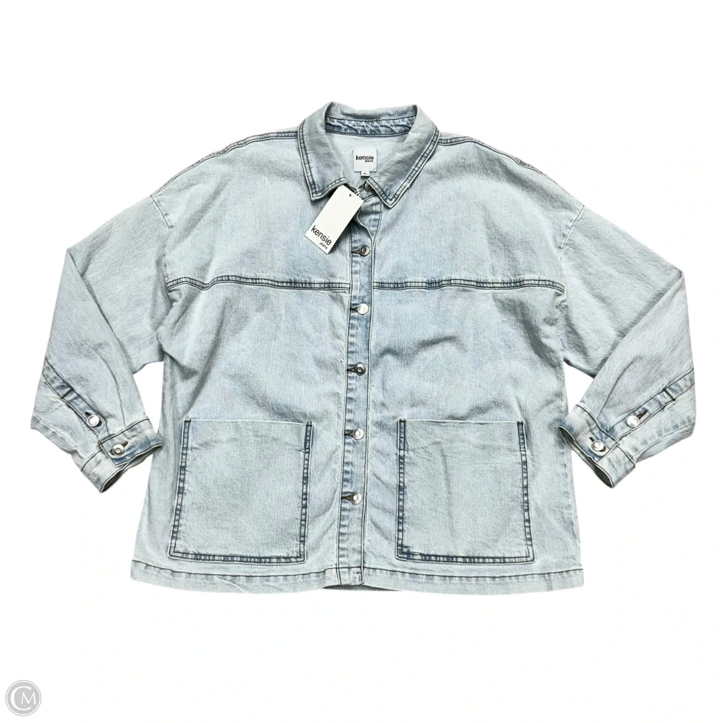 Jacket Denim By Kensie In Blue Denim, Size: L