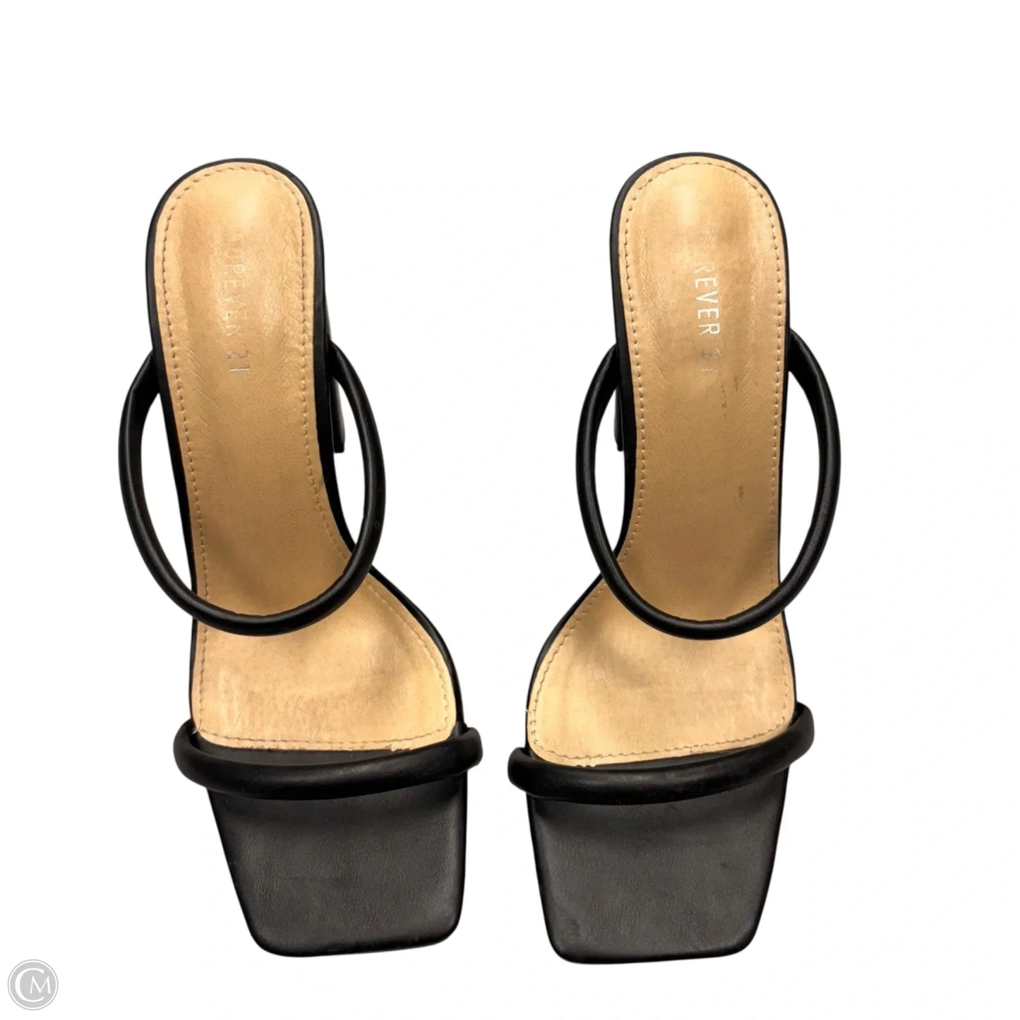 Sandals Heels Block By Forever 21 In Black, Size: 8