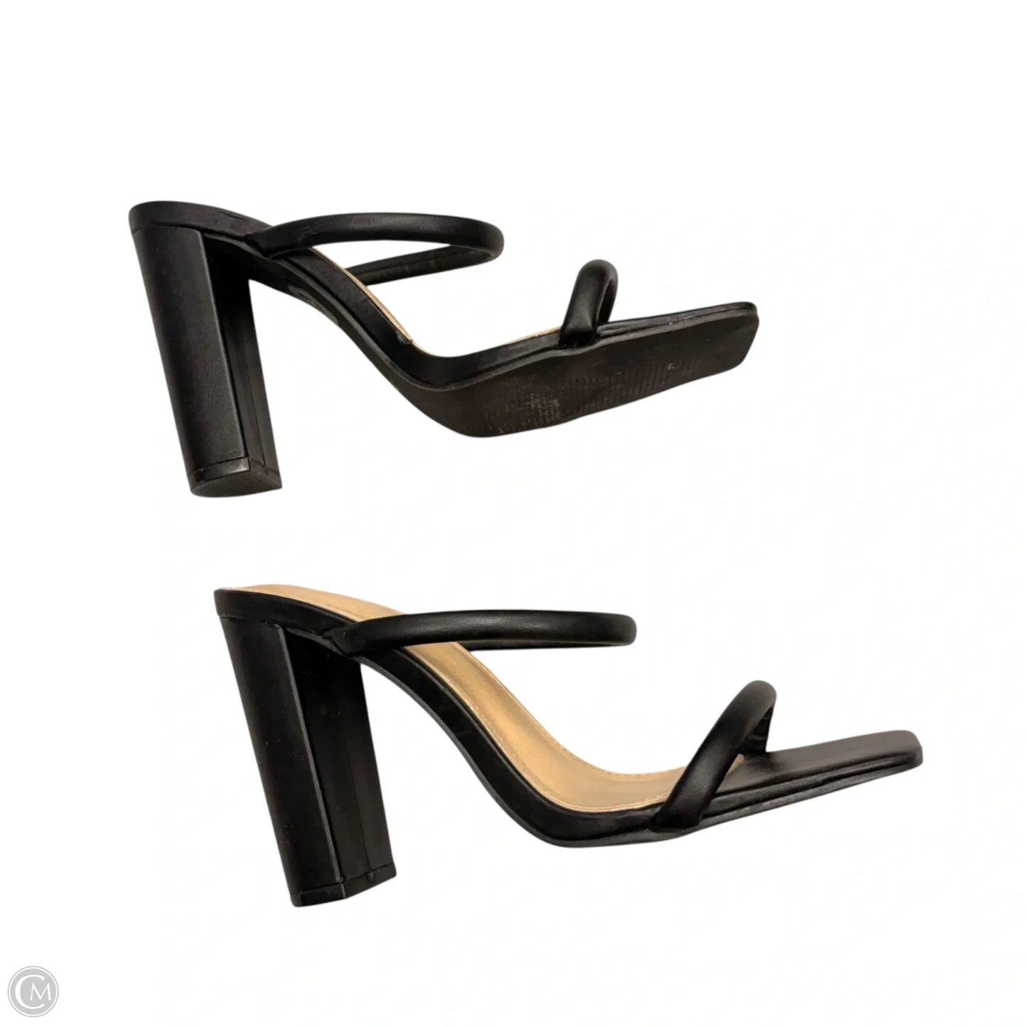 Sandals Heels Block By Forever 21 In Black, Size: 8