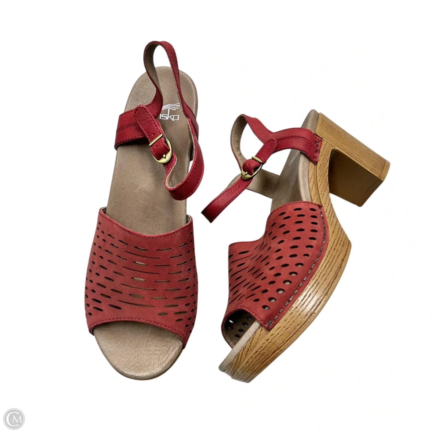 Sandals Heels Block By Dansko In Red, Size: 9.5