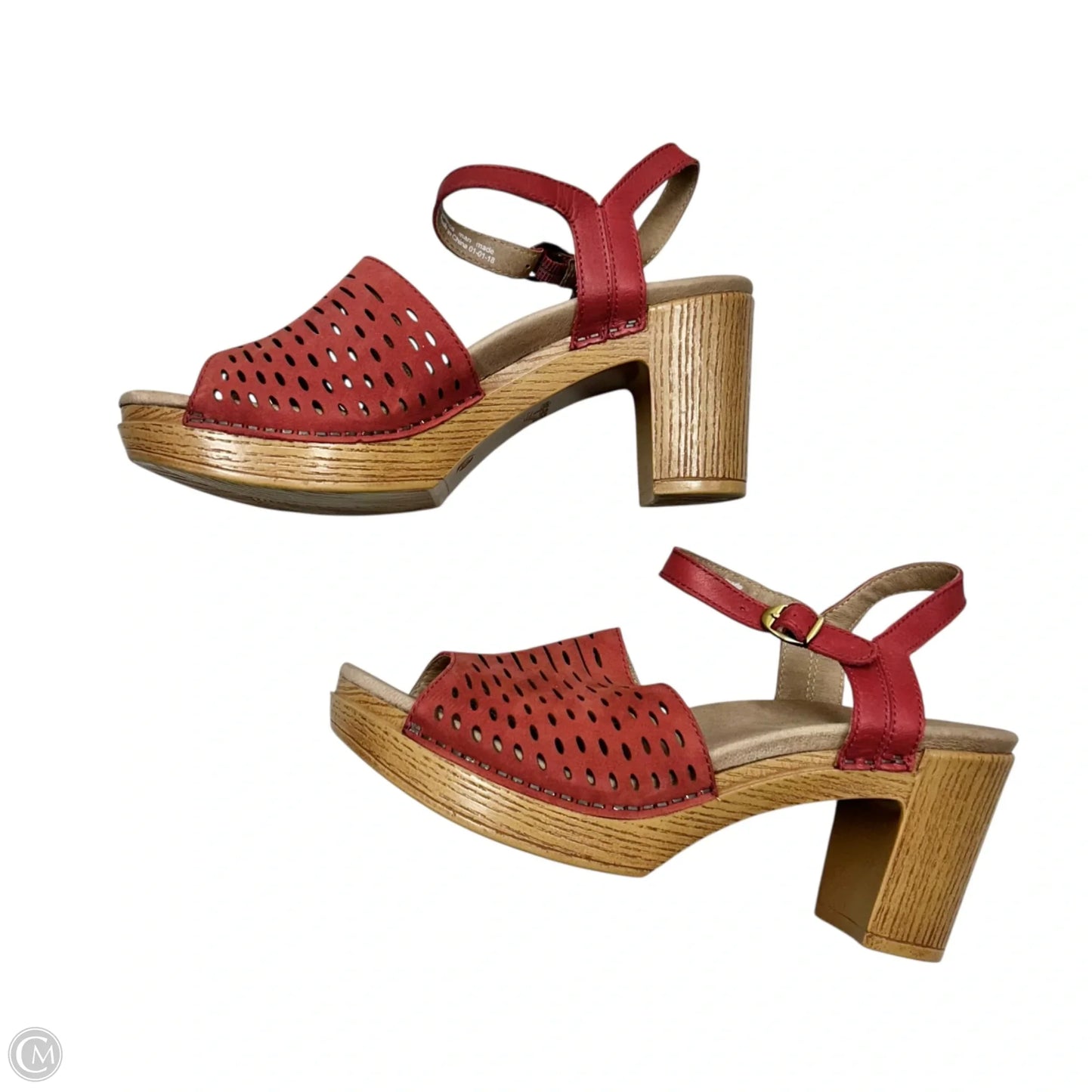 Sandals Heels Block By Dansko In Red, Size: 9.5