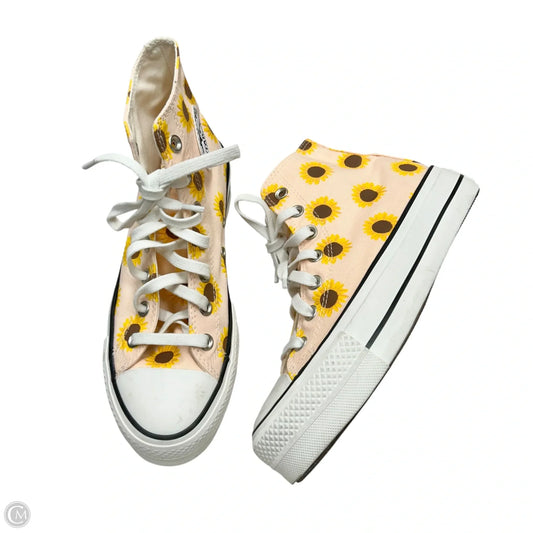 Shoes Sneakers Platform By Converse In Pink & Yellow, Size: 7.5