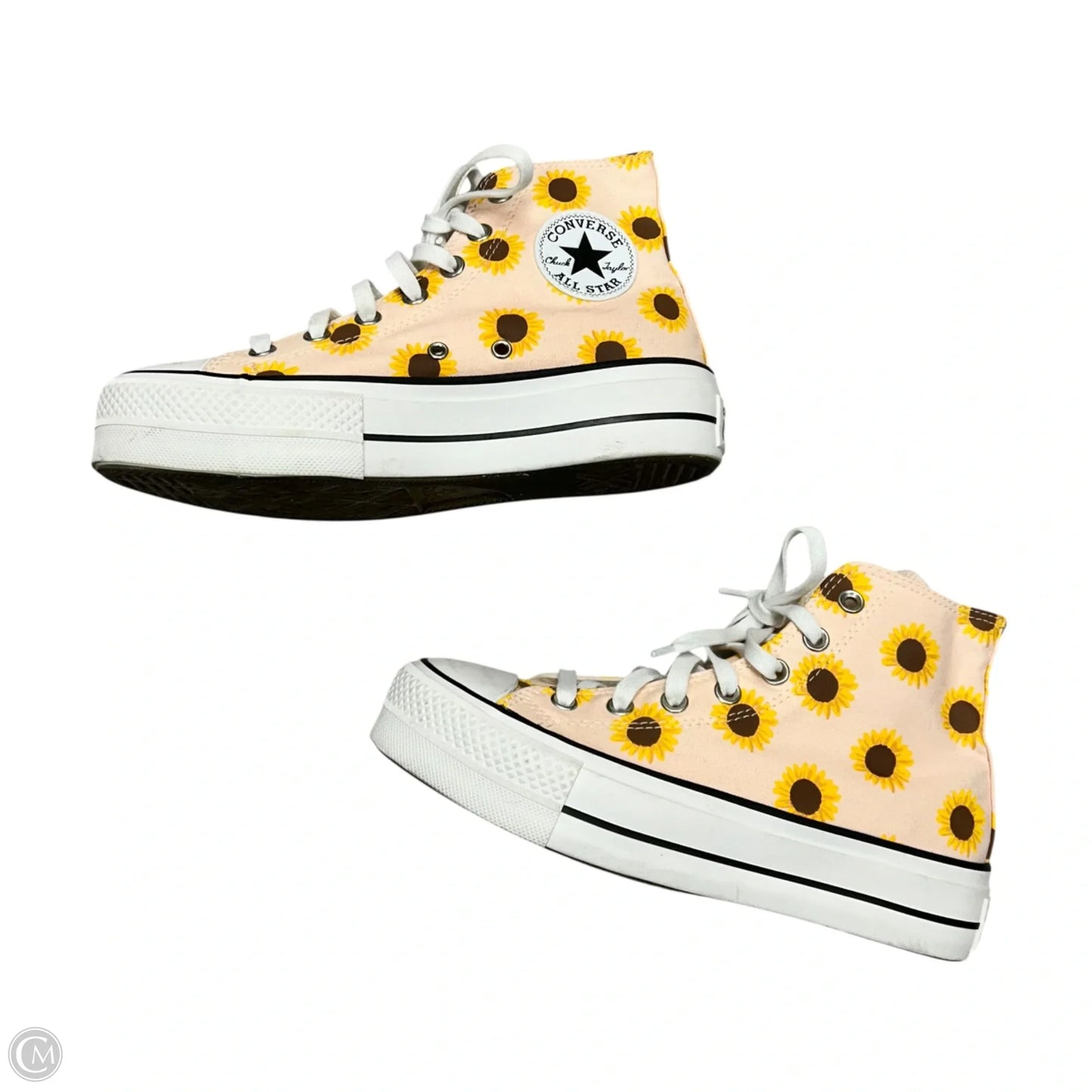Shoes Sneakers Platform By Converse In Pink & Yellow, Size: 7.5