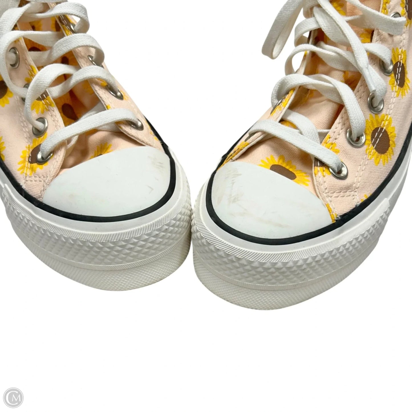 Shoes Sneakers Platform By Converse In Pink & Yellow, Size: 7.5
