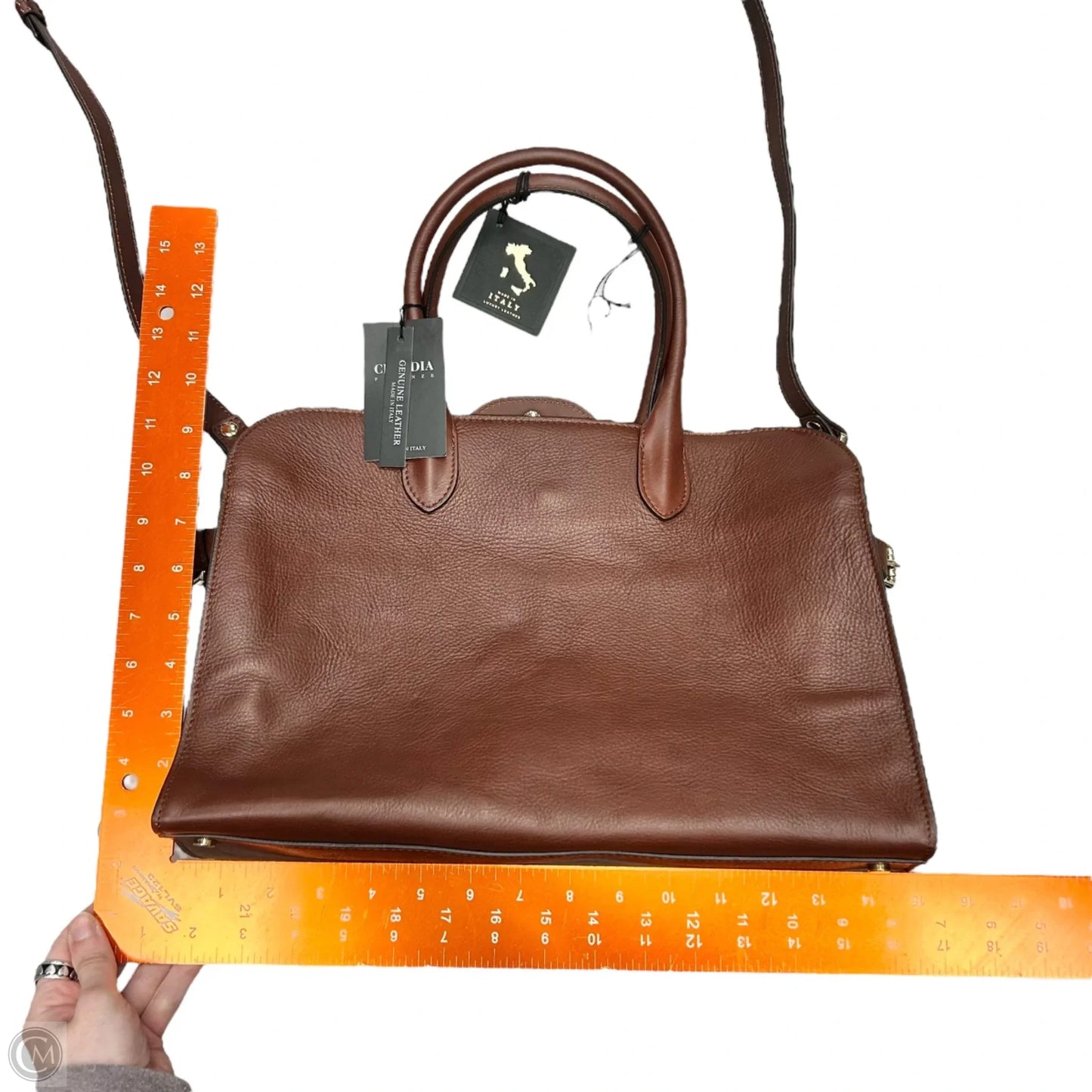 Handbag Leather By Claudia Firenze, Size: Large