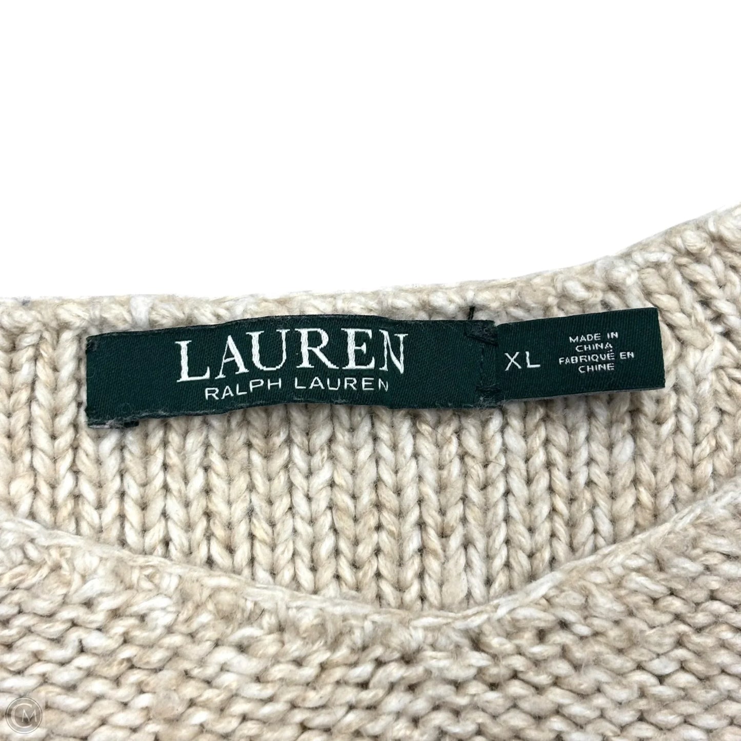 Sweater By Lauren By Ralph Lauren In Tan, Size: Xl