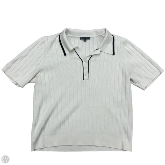 Top Short Sleeve By Adrianna Papell In White, Size: L