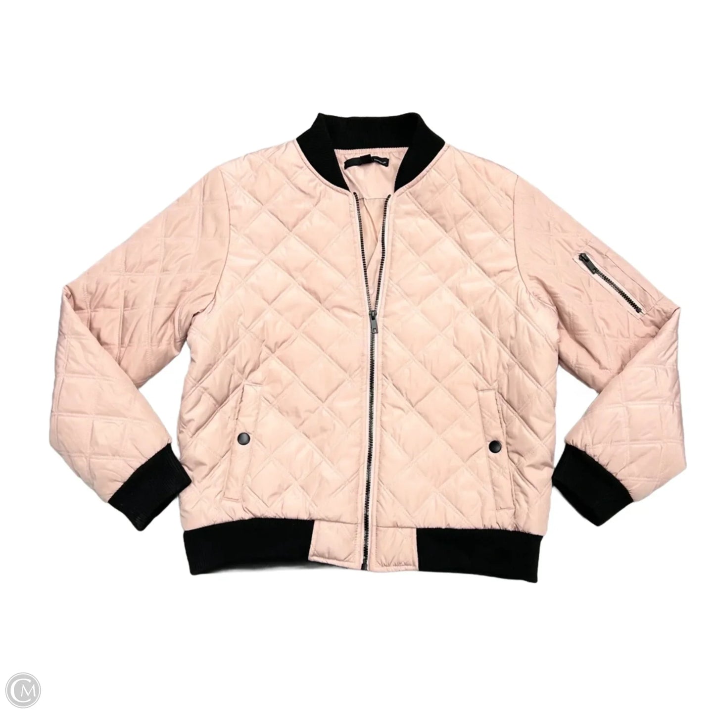Jacket Puffer & Quilted By Harve Bernard In Pink, Size: L