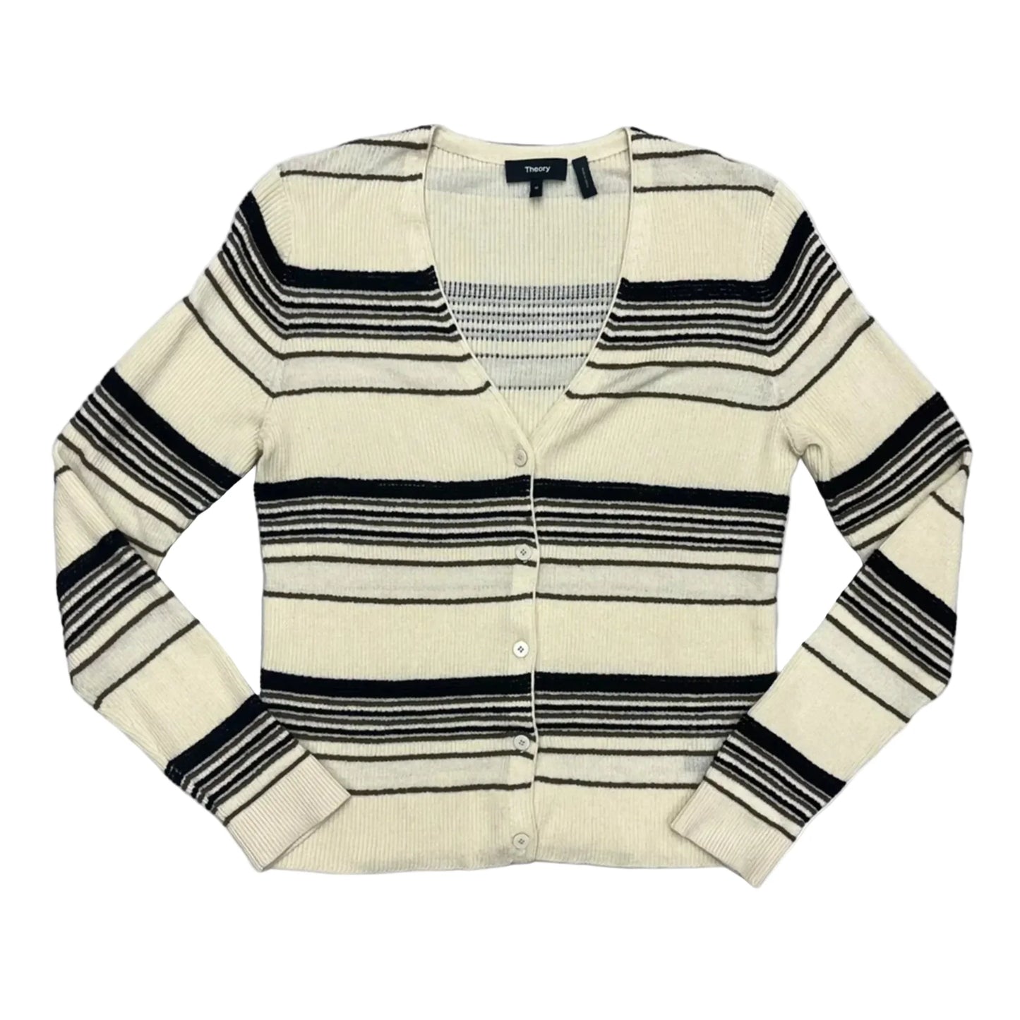 Cardigan By Theory In Black & Tan, Size: M