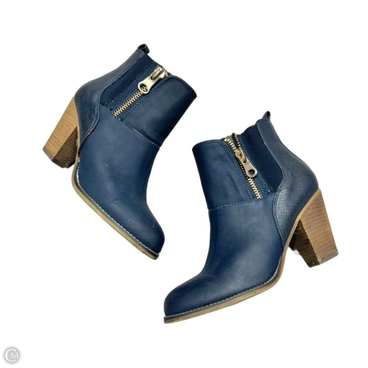 Boots Ankle Heels By Aldo In Blue, Size: 7.5