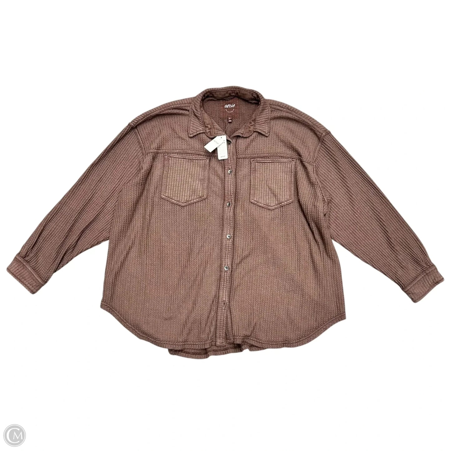 Jacket Shirt By Aerie In Brown, Size: Xl