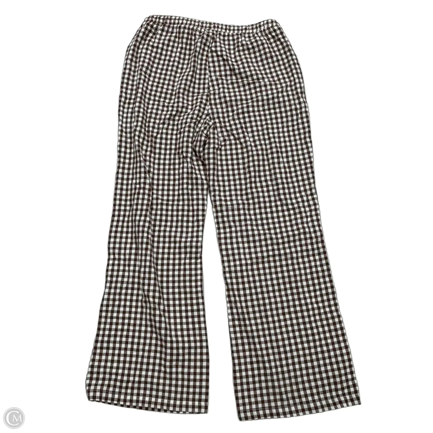 Pants Wide Leg In Brown & Cream, Size: M