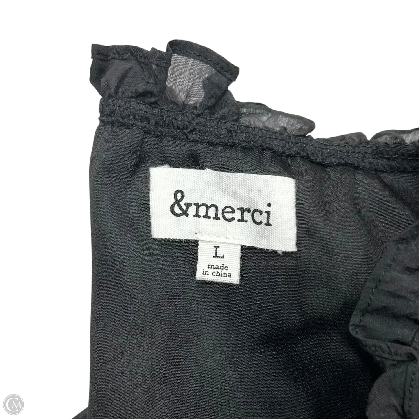 Top Short Sleeve By &merci In Black, Size: L