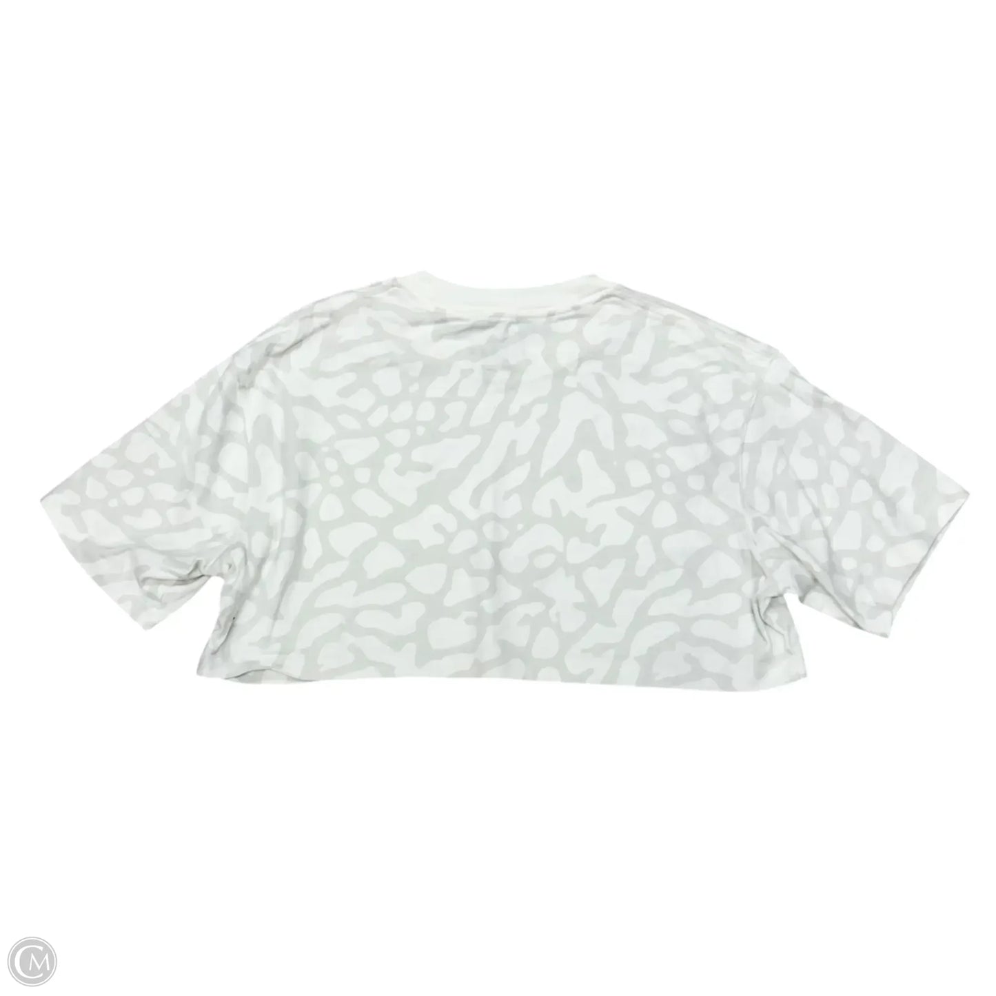 Top Short Sleeve Designer By Jordan In Grey & White, Size: M