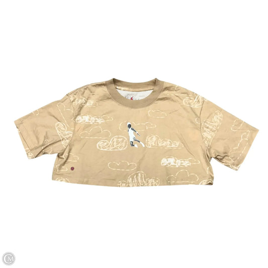 Top Short Sleeve Designer By Jordan In Tan, Size: S