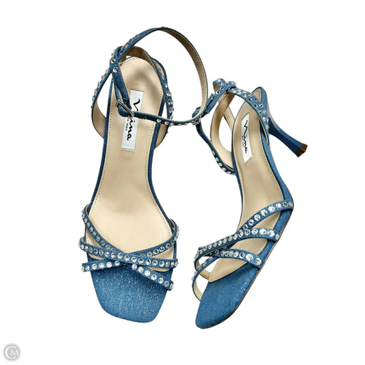 Sandals Heels Kitten By Nina In Blue, Size: 8