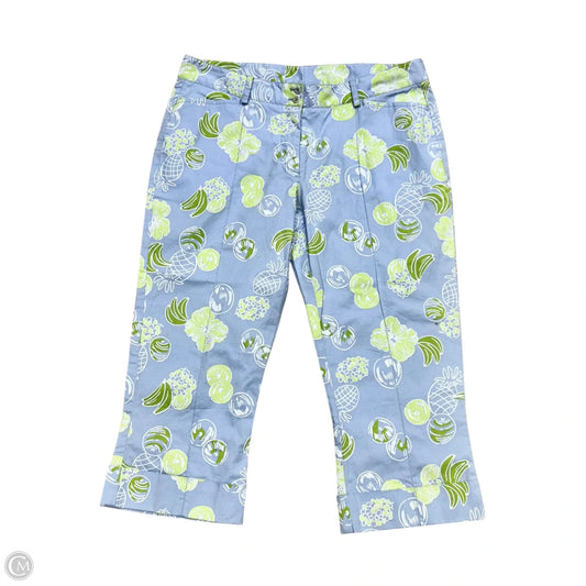 Capris Designer By Lilly Pulitzer In Blue & Green, Size: 2