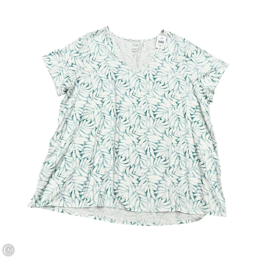Top Short Sleeve By Pure Jill In Blue & White, Size: 2x