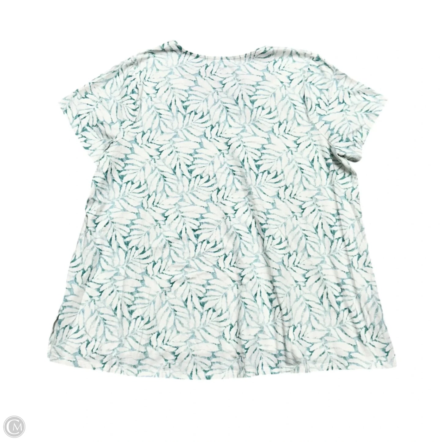 Top Short Sleeve By Pure Jill In Blue & White, Size: 2x