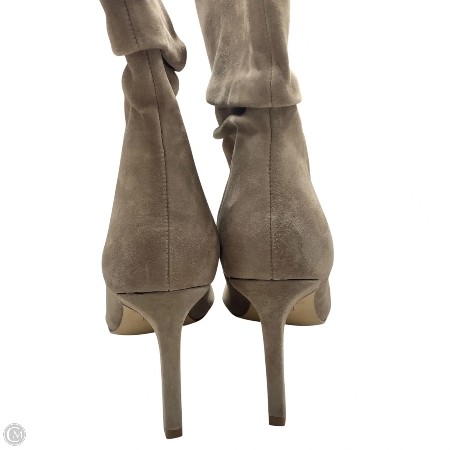 Boots Mid-calf Heels By Marc Fisher In Beige, Size: 8.5