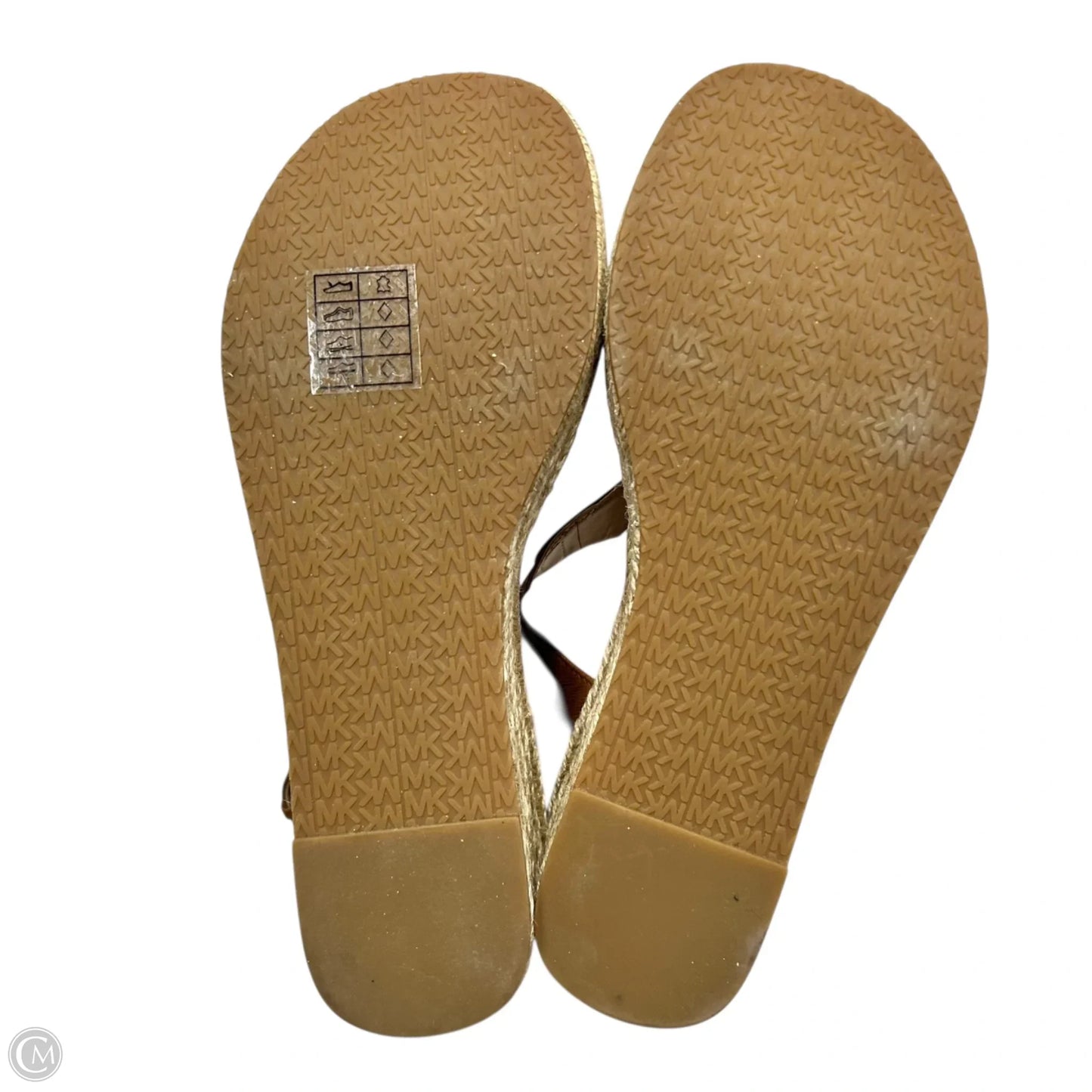 Sandals Heels Kitten By Michael By Michael Kors In Brown & Cream, Size: 6.5