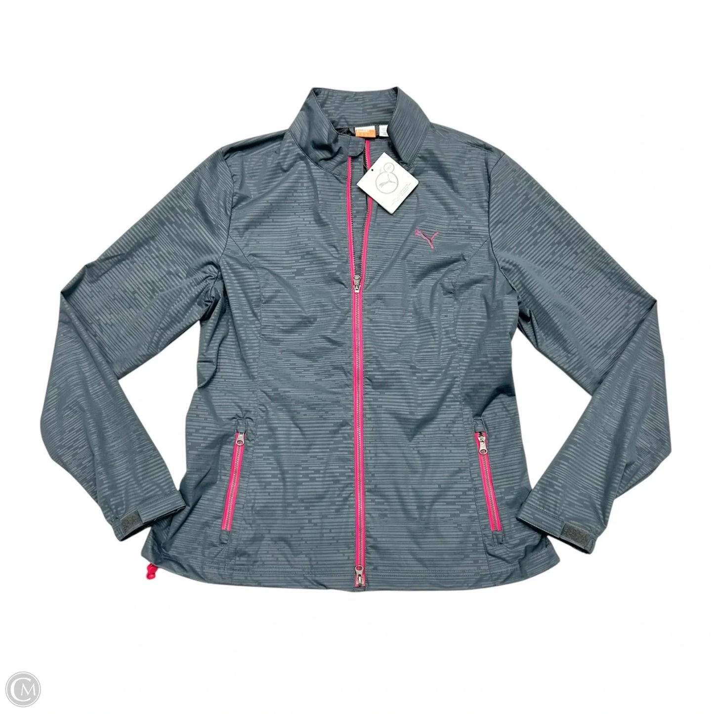 Athletic Jacket By Puma In Grey, Size: M