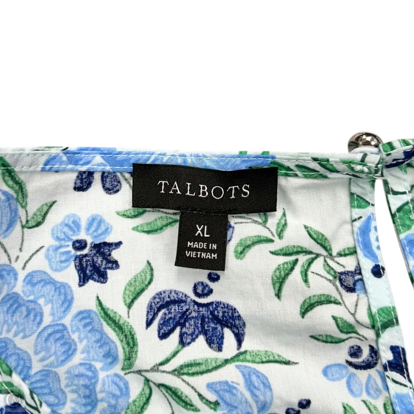 Top Short Sleeve By Talbots In Blue & Green, Size: Xl