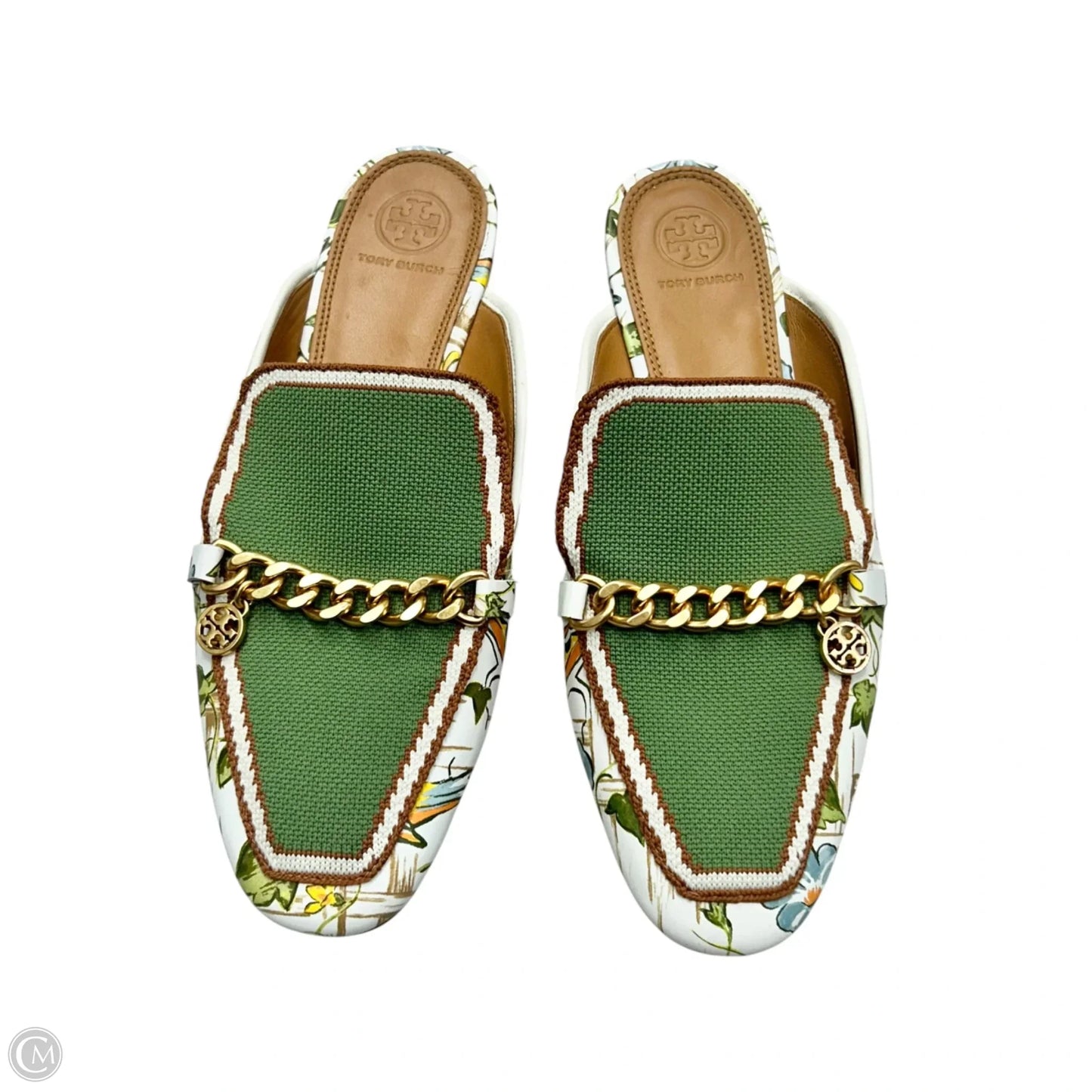 Shoes Designer By Tory Burch In Green & White, Size: 8
