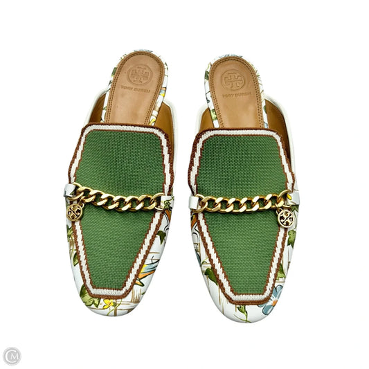 Shoes Designer By Tory Burch In Green & White, Size: 8