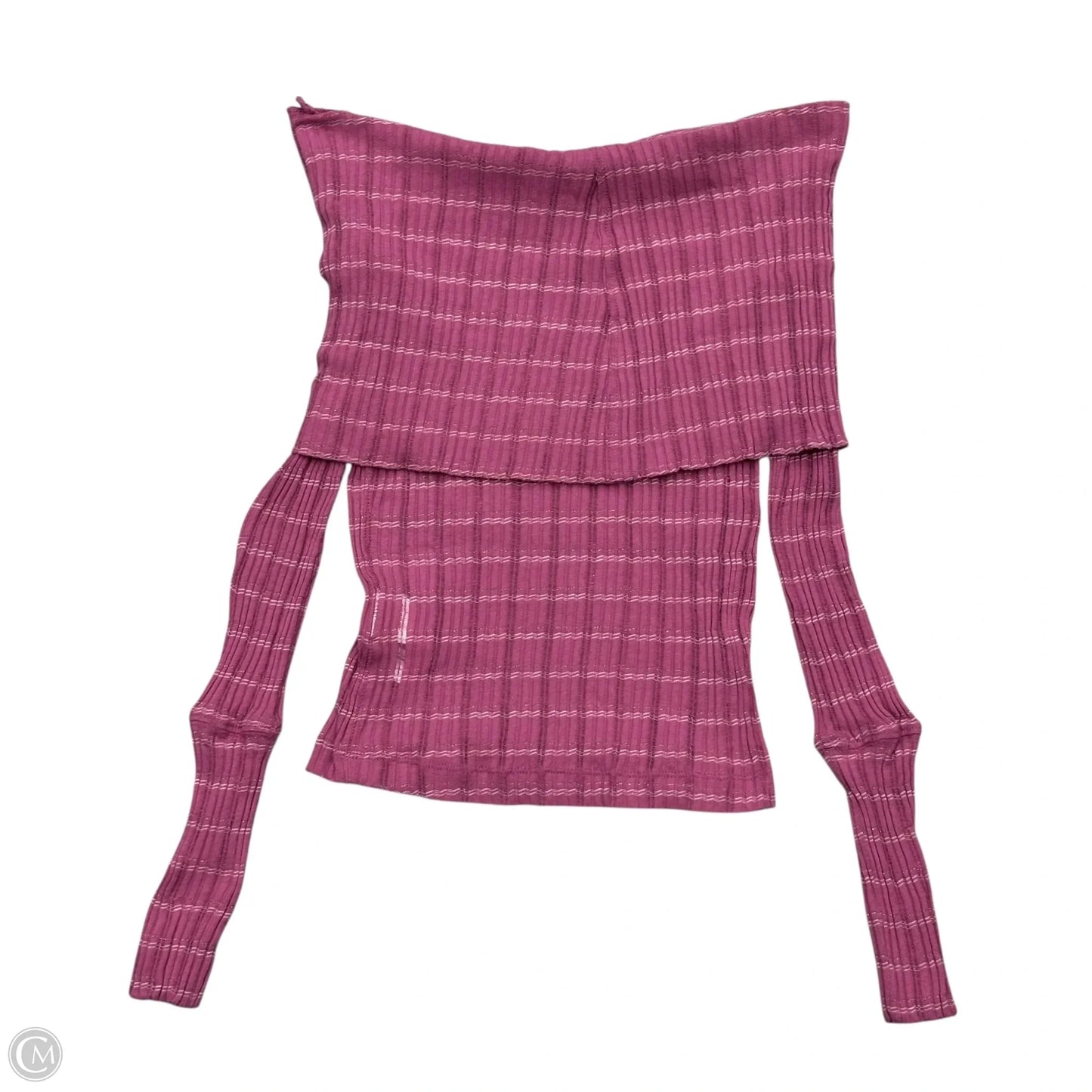 Top Long Sleeve By Free People In Pink & White, Size: Xs