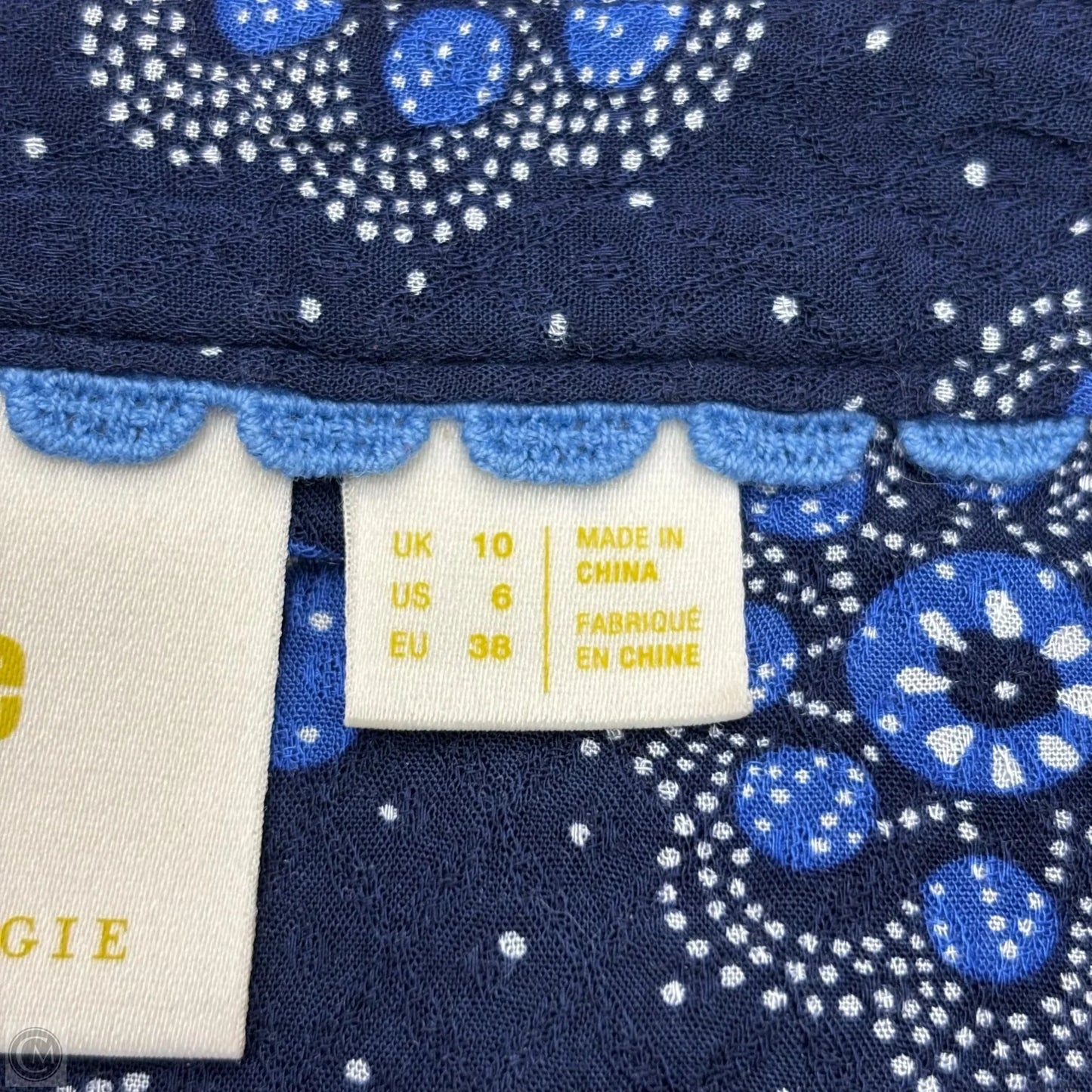 Top Long Sleeve By Maeve In Blue & White, Size: S