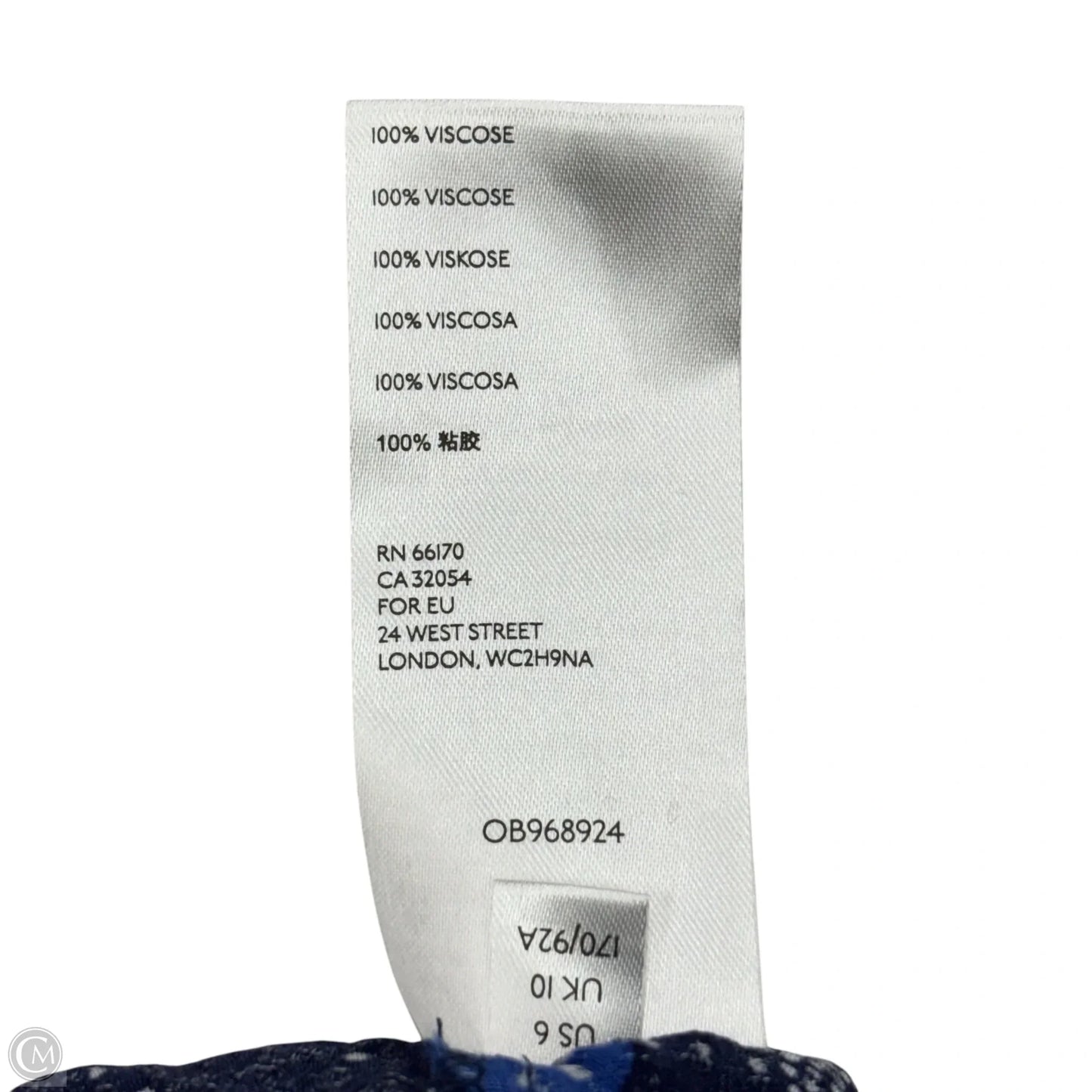 Top Long Sleeve By Maeve In Blue & White, Size: S