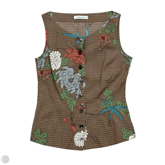 Top Sleeveless By Rene Lezard In Brown, Size: S