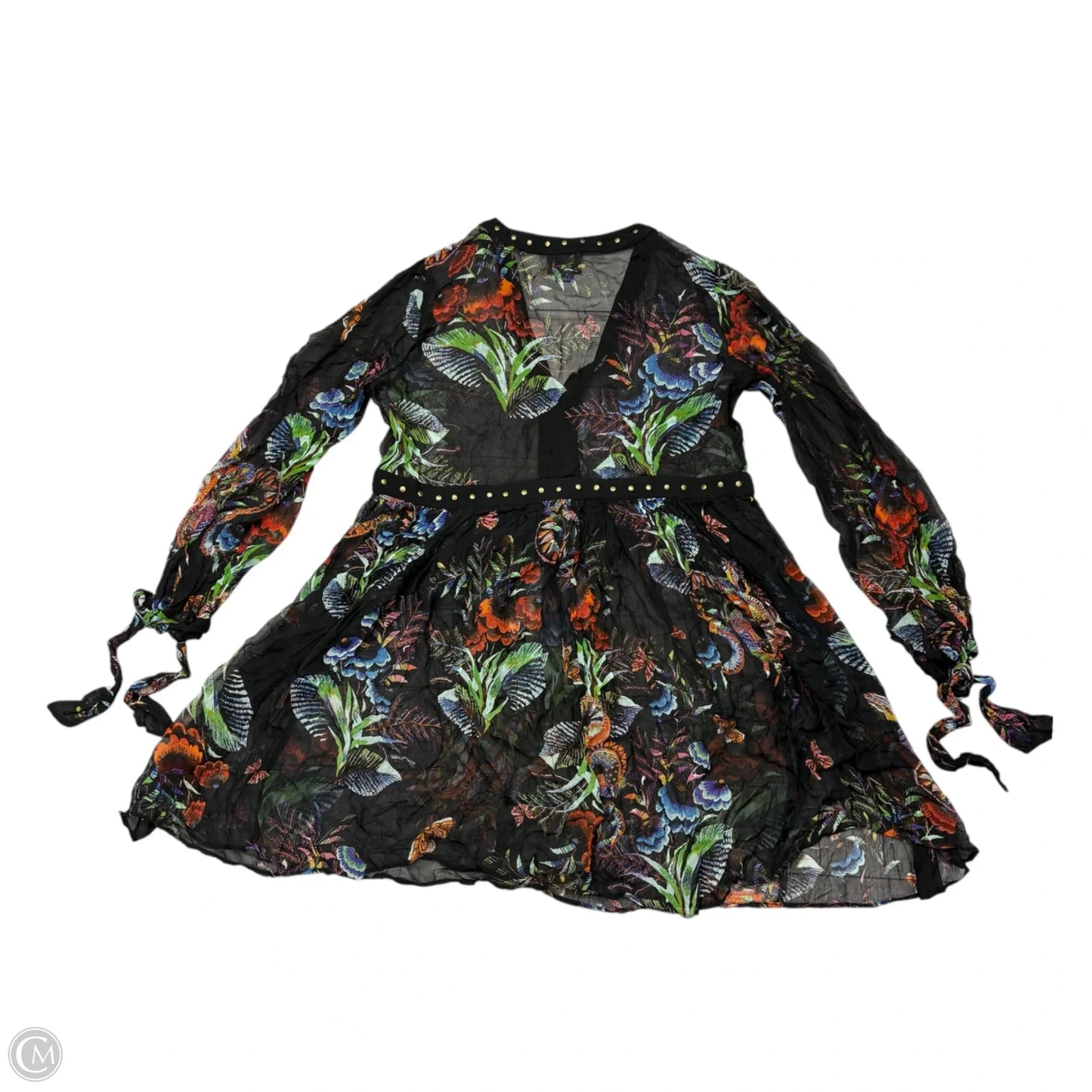 Tunic Long Sleeve By Maeve In Black & Red, Size: M