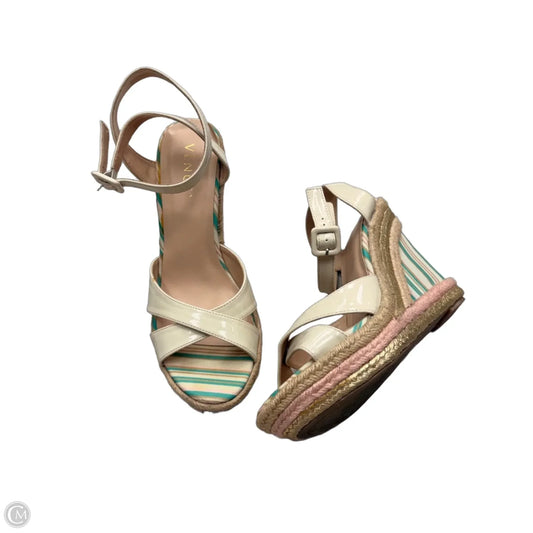 Sandals Heels Wedge By Venus In Tan, Size: 8.5