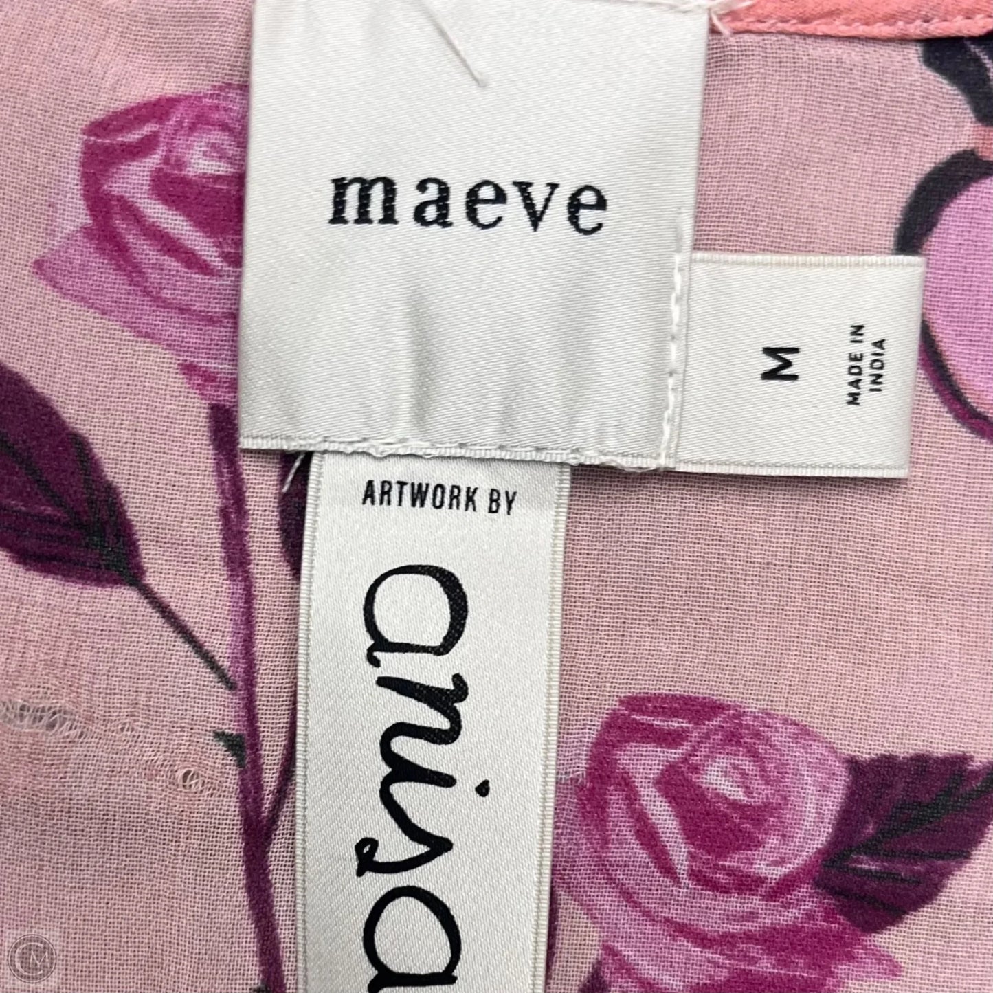 Blouse Short Sleeve By Maeve In Pink, Size: M