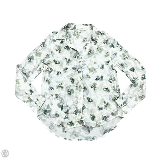 Blouse Long Sleeve By Cloth & Stone In Green & White, Size: Xs