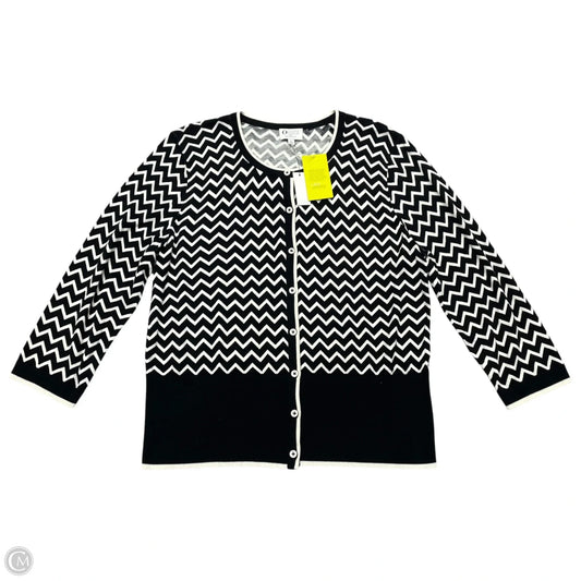 Cardigan By Talbots In Black & White, Size: Xl