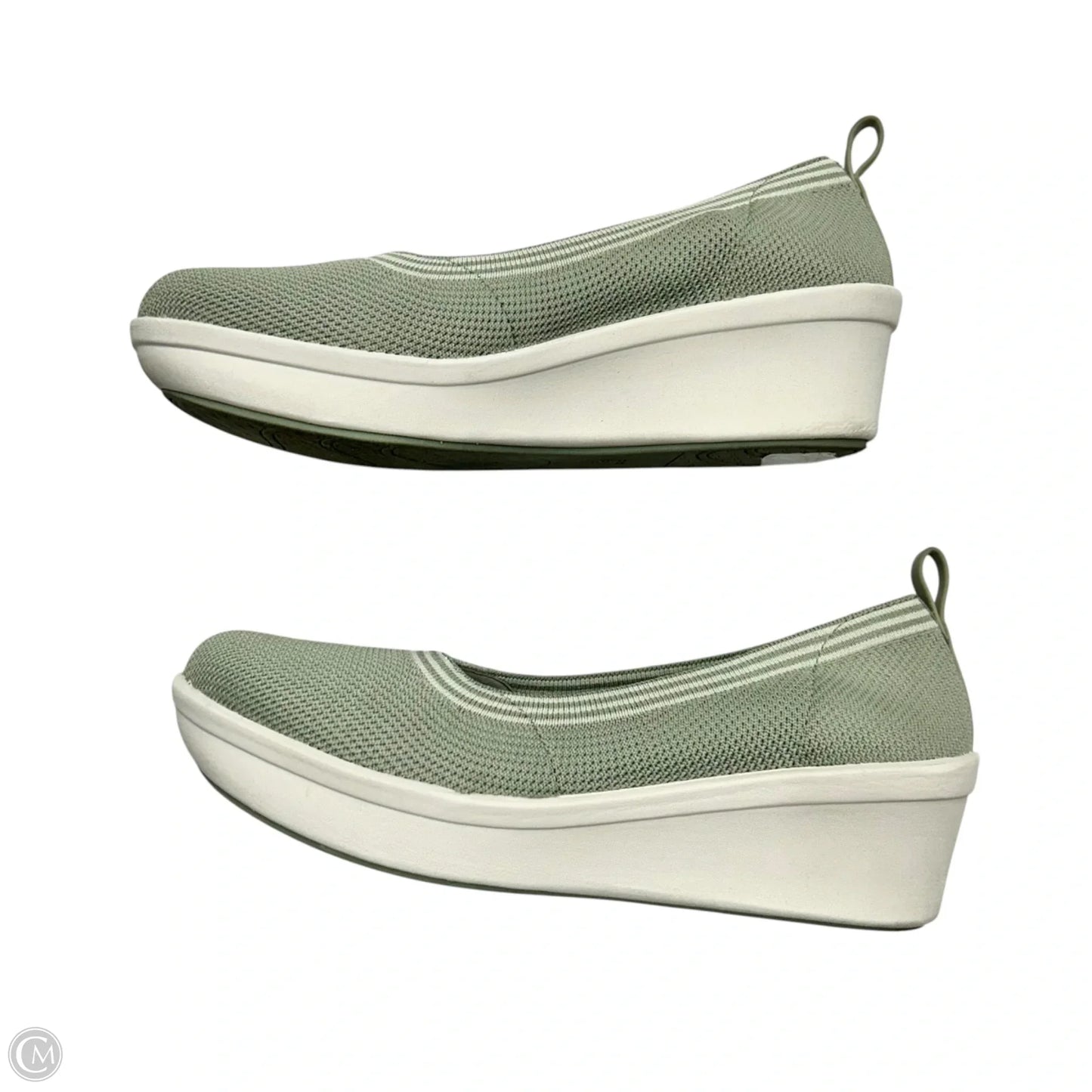 Shoes Heels Wedge By Clarks In Green, Size: 9