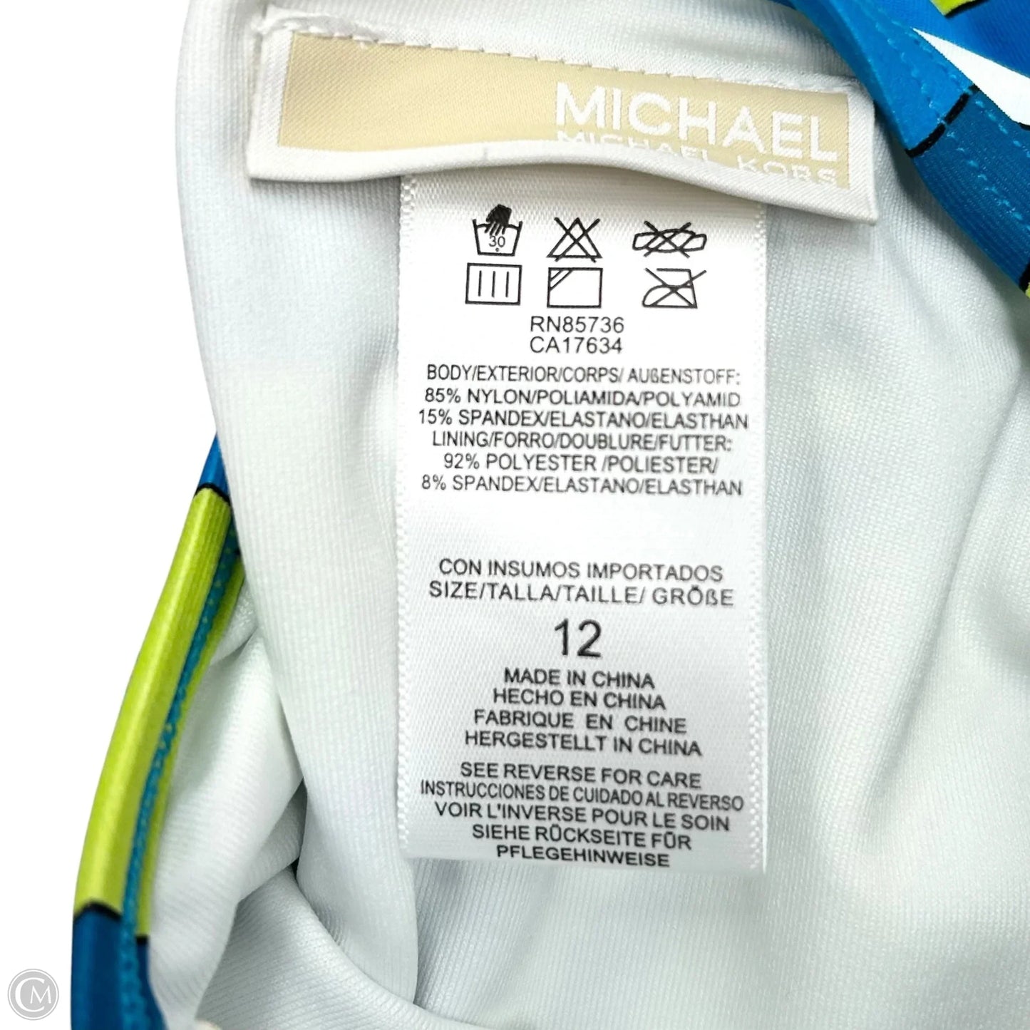 Swimsuit By Michael By Michael Kors In Blue & Green, Size: L