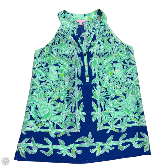 Top Sleeveless Designer By Lilly Pulitzer In Blue & Green, Size: S