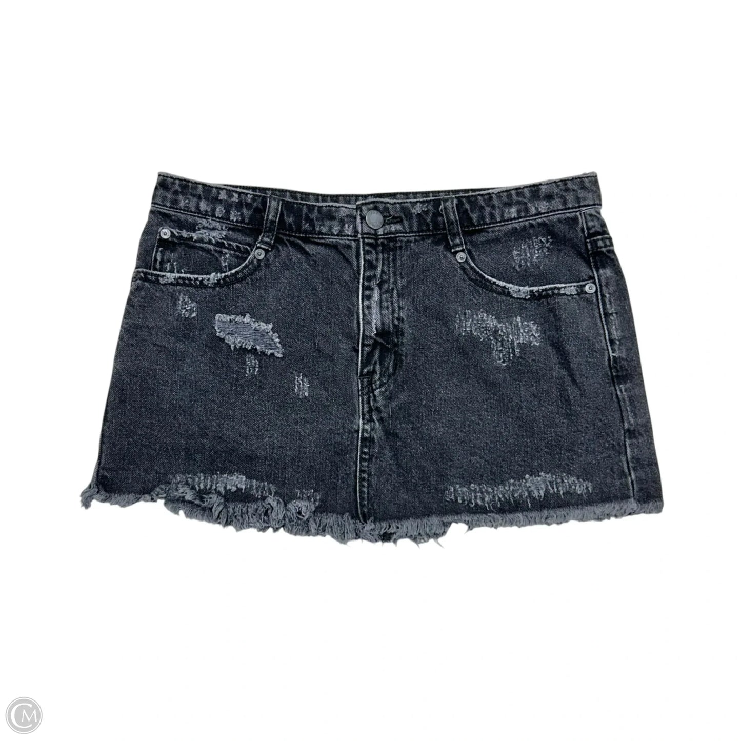 Skirt Mini & Short By Free People In Black Denim, Size: 4