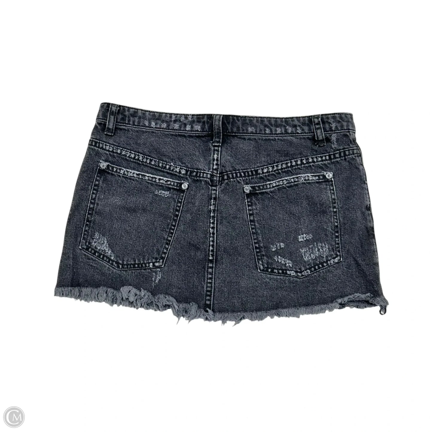 Skirt Mini & Short By Free People In Black Denim, Size: 4